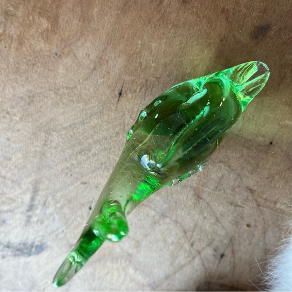 Green Glass Fish Paperweight - Picture 2 of 4